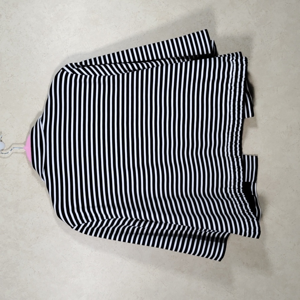 4171 Chico's black & white striped knit blazer 3 XL - Picture 7 of 11